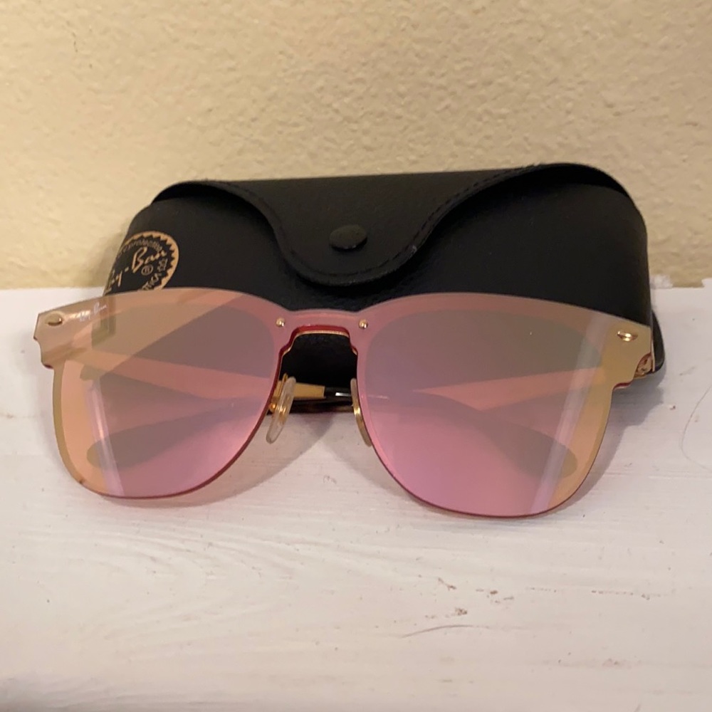 Ray-Ban Blaze Clubmaster Pink Mirror Sunglasses